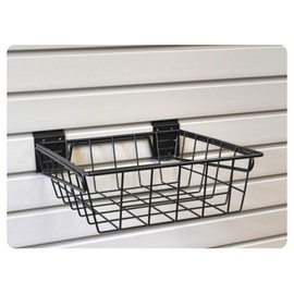Generic GaragePro 2.0 Small Shallow Ventilated Basket for Garage Slatwall Panel Storage & Organization (2), Black, NB-12124-BSK