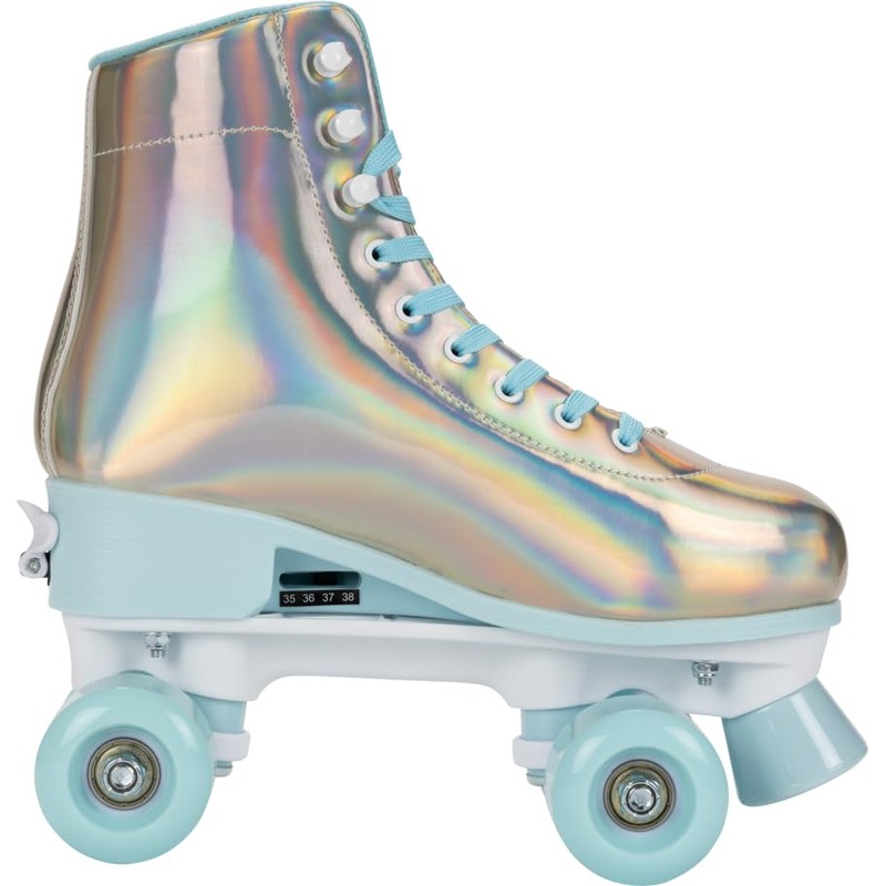 GEM QUAD ROLLER SKATES - Holographic Blue, Size 3-6