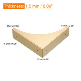 uxcell Corner Protectors, 4Pcs 2.56" - Metal Corner Protector, Vintage Decorative Corner Brackets with Screws, Edge Guards for Furniture Box Table (Gold)