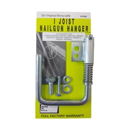 Hitachi I Joist Nail Gun Hanger- by Toolhangers Unlimited- Original Retractable Hanger- Wider Hook for Floor Joists (Lime #70306)