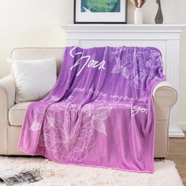 Battilo Mom Blanket, Gifts for Mom Mother Birthday from Daughter Son, Super Soft Flannel Throw Blankets for Bed Couch 50’'x 60", Violet