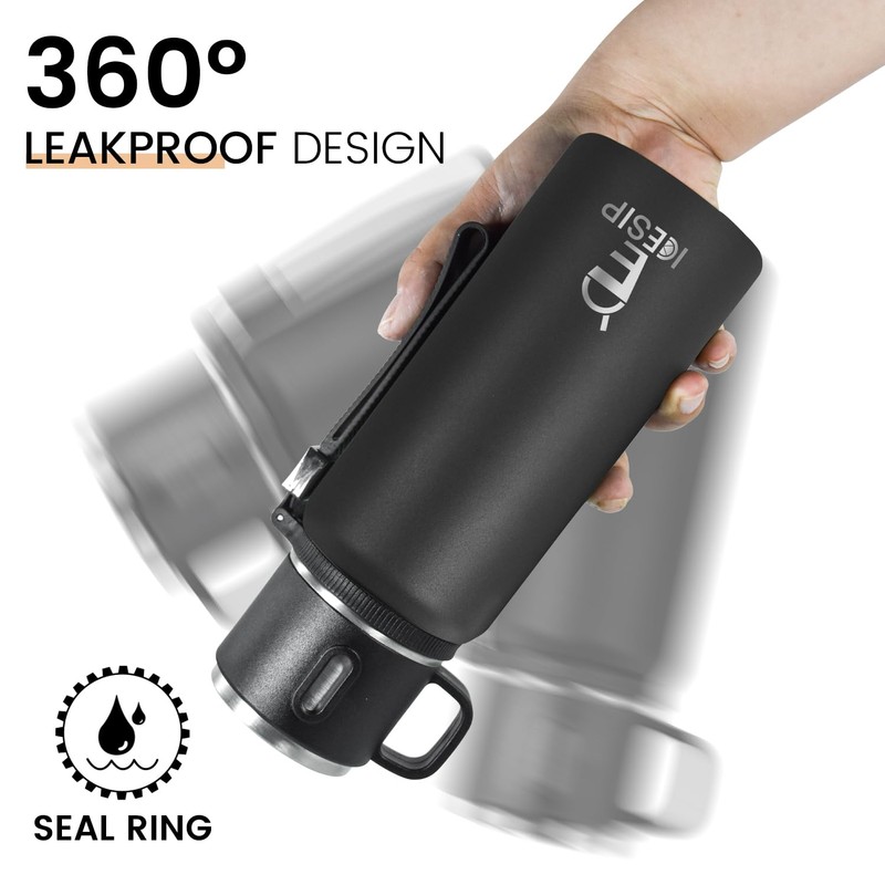 Icesip Stainless Steel Insulated Bottle, 27oz with cup Vacuum Insulated