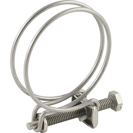 Wire hose clamps for attaching hoses with spiral insert, spiral hose clamp (material: stainless steel, diameter clamping range: 49-55 mm)