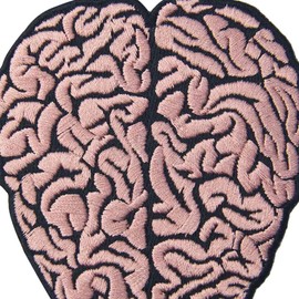 Brain Patch Embroidered Applique Badge Iron On Sew On Emblem