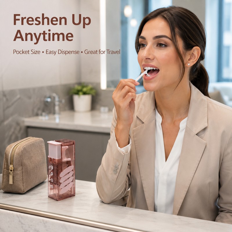 Portable Floss Dispenser for Daily Oral Care – Refillable Press-to-Eject