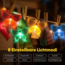 SALCAR SALCAR Solar Lichterkette Aussen Schmetterling, 5m LED Lichterketten Solar Au?en Wasserdichte fr Sommer Garten, B?ume, Terrasse, Hochzeiten, Partys - Bunt