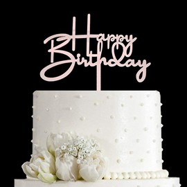 Decoración para tarta de cumpleaños con texto en inglés «Happy Birthday»