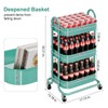 3 Tier Rolling Storage Cart, Metal Trolley Utility Cart with