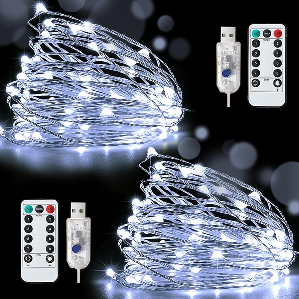 Knayis USB Powered Fairy Lights,2 Pack 12M/40Ft 120LED USB Fairy