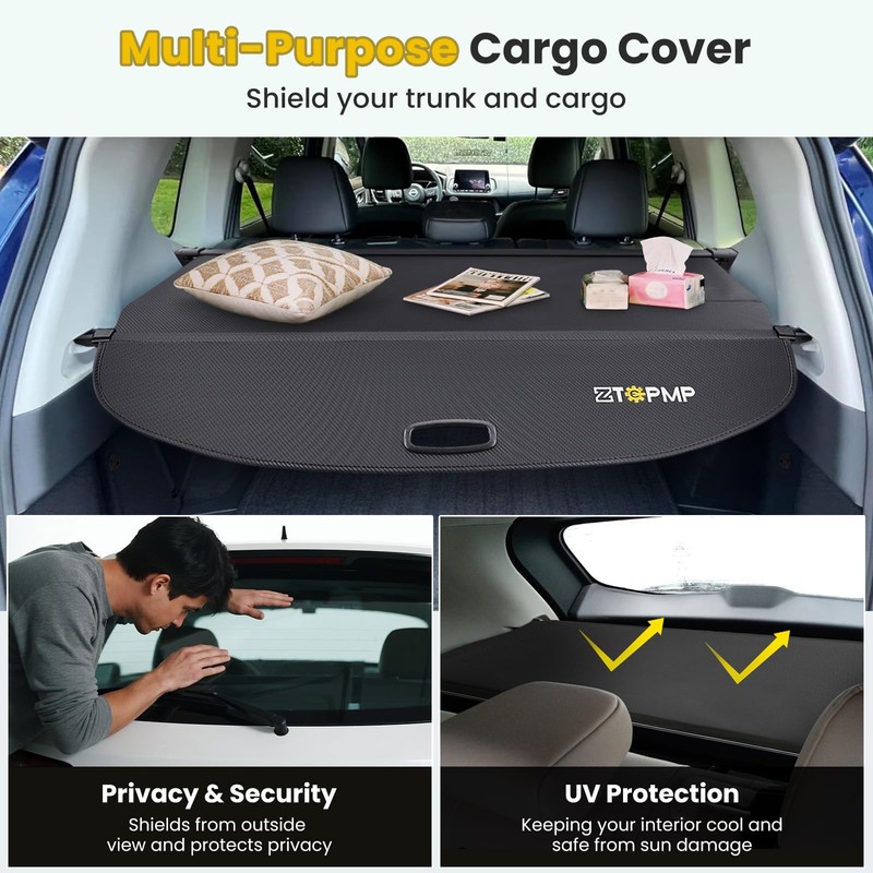Retractable Cargo Cover for 2021–2026 Nissan Rogue – Carbon Fiber