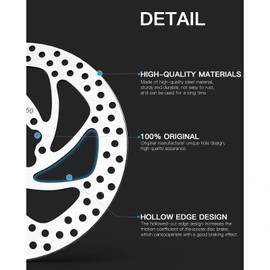 txuzong 180 mm Bicycle Brake Discs, 1cr13 Stainless Steel Brake Disc, 6 Holes Bicycle Brake Disc, Relative Hole Spacing 44 mm, Suitable for Mountain Bikes and Road Bikes