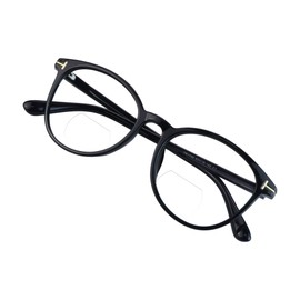 Bifocal Reading Glasses for Men and Women - Stylish Retro Oval Computer Readers (Up+0.00/Down+2.00)