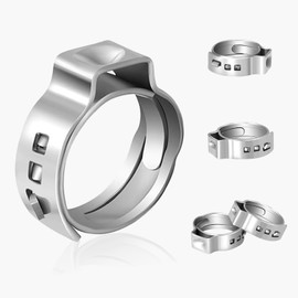 Seelink 500PCs 3/4 Inch PEX Cinch Clamp Rings, 304 Stainless Steel Pex Crimp Rings for PEX Tubing, Single Ear Hose Clamps, Pipe Fitting Connections