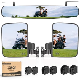 10L0L Golf Cart Mirror Sets -No Drilling Side Mirrors,Wide Angle Rear View Mirror Adjustable HD Glass Universal for Yamaha Club Car EZGO