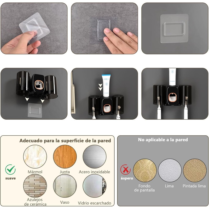 Portacepillos de Dientes de Baño, Soporte Para Cepillo de Dientes