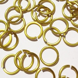 Yellow Anodized Aluminum Jump Rings 150 5/16 16g Saw Cut