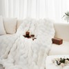 July Reversible Faux Rabbit Fur Throw Blanket, Cozy Plush Bubble
