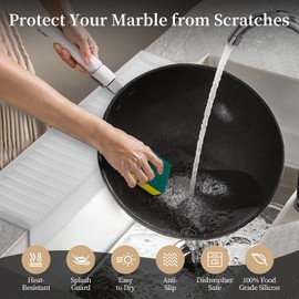 Silicon Sink Edge Protectors for Kitchen Sink, Kitchen Sink Splash Guard, Upgraded Design with Suction Cups, Silicon Sink Protector for Quartz, Granite, Bathtub Splash Guard