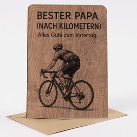 Papa Holzkarte - Papa Fahrrad Geburtstagskarte - Vatertagsgeschenk, Geburtstagsgeschenk für Papa, Geschenke Vatertag, Geschenk für Papa, Geschenke zum Vatertag, Vatertagsgeschenk für Papa, Rennrad