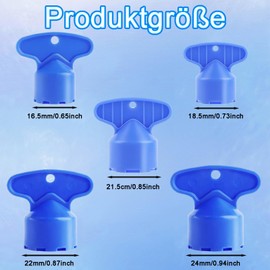 Tap Key, Tap Strainer Insert, Pack of 5 Tap Strainer Insert Removal Tool, Tap Filter Key, Tap Filter for Kitchen, Sink, Bathroom (M16.5/M18.5/M21.5/M22/M24)