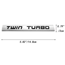 OnlyYou.X Twin Turbo Emblem Twin Turbo Badge 3D Decal Sticker Fit for Universal Cars 1 Piece Metal Chrome Black
