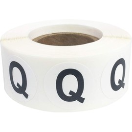 Letter Q Inventory Labels .75 Inch Round Circle Dots 500 Adhesive Stickers
