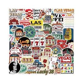 Pack of 50 Las Vegas Stickers for Bumper, Car, Bike, Luggage, Motorcycle, Fridge, Laptop, Cartoon Vinyl Cute Decal, Adult Girls Gift, Game Aesthetic Waterproof Graffiti Stickers