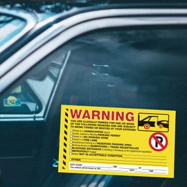 50 Parking Violation Stickers with You are Illegally Parked Multi Reasons, No Parking Stickers, Hard to Remove Tickets for Car Window, (5" X 9" Yellow)