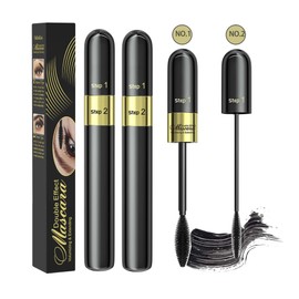 2PCS 4D Silk Fiber Lash Mascara, 2 in 1 Thrive Mascara For Natural Lengthening And Thickening Effect(Pack of Black)