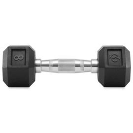 Philosophy Gym Rubber Coated Hex Dumbbell Hand Weights, 8 lb Pair