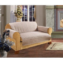 Elegant Comfort Quilted Furniture Screen Protector for Pet Dog Kids Kids Special Treatment Microfiber Soft Like Egyptian Cotton Love Seat Natural