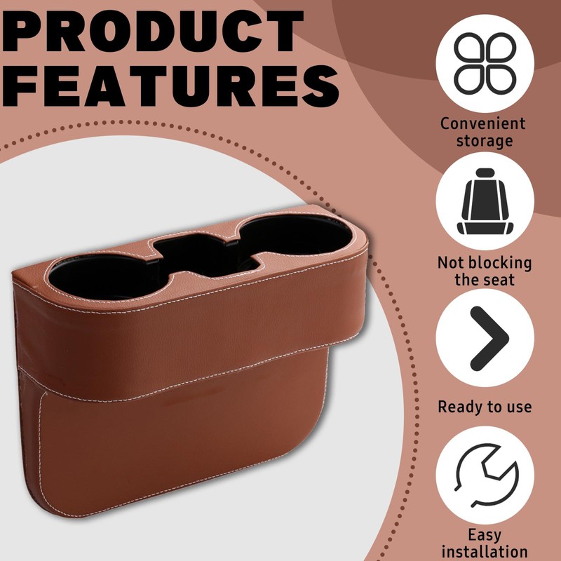 Car Cup Holder, Auto Front Seat Gap Interior Drink Organizer,