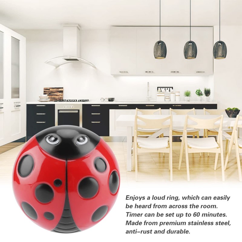 Kitchen Timer, Ladybug Kitchen Timer, 60 Minutes Egg Timer Wind