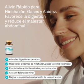 Digest ON | Reduce la hinchazón, gases y acidez estomacal | Favorece las digestiones | Cápsulas de acción rápida | Suplemento natural con adaptógenos y enzimas digestivas