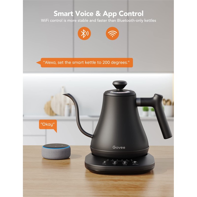 Govee Smart Electric Kettle, WiFi Variable Temperature Gooseneck Pour Over
