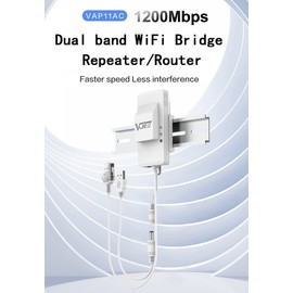 VONETS Dual Band 2.4GHz/5GHz WiFi Bridge/Router/Wireless Repeater WiFi Ethernet Convert/Hotspot Signal Cover, AC1200, DC/USB Powered for DVR Surveillance Camera VAP11AC with Smart Cooling Fan