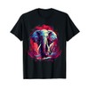 Elephant Animal Art Colorful Artwork Wildlife Safari T-Shirt, black
