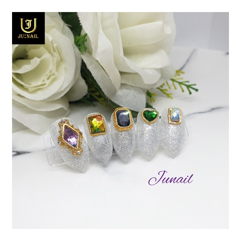  No.1207 Handmade Nail Tips - Long Almond / No.1207
