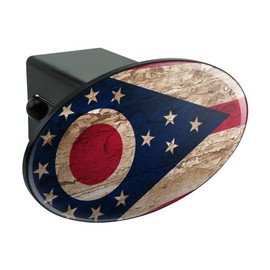 GRAPHICS & MORE Rustic Distressed Ohio State Flag Oval Tow Trailer Hitch Cover Plug Insert