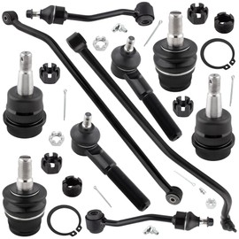 WEDOAUTO 10Pcs Front & Rear Track Bar Drag Link + Sway Bar + Upper Lower Ball Joints + Outer Tie Rod Ends Fit For Jeep Wrangler 1997-2006 4WD Only Replace# DS1461 DS1235 K3197 K3161 K3134 ES3096