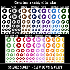 Play Button Icon Temporary Tattoo Water Resistant Fake Body Art Set Collection - Light Pink (One Sheet)