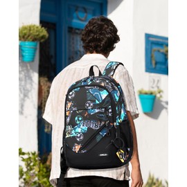 Amythe School Backpack Boys Teenagers 2-Piece with Sling Bag Men's Casual Daypack School Bag Set for 9-18 Years Large Capacity Waterproof Camouflage Backpack School Girls Orange, 8488# GREEN FOOTBALL,