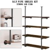 HITOMEN Industrial Iron Pipe Shelves, 2 Set 4-Tier 57.5" Tall