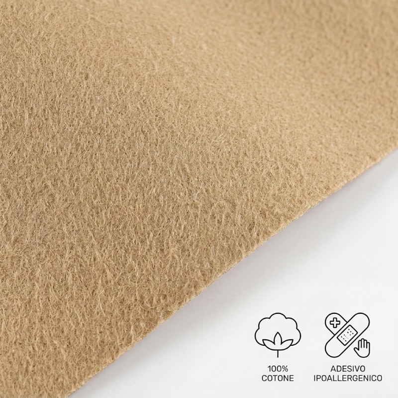 KMINA Rotolo Moleskin Beige, Imbottitura Adesiva Ritagliabile per Piedi, Cotone