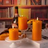 KONNI Orange Pillar Candles Set of 3, 3"x 4" Unscented