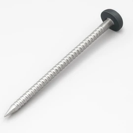 40mm Poly Top Pins / Nails (Pack of 250) Stainless Steel UPVC Plastic Head Charcoal