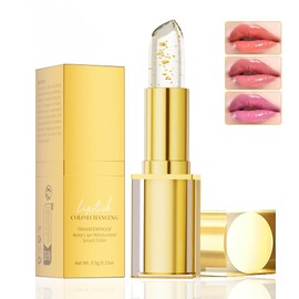 Rossetto Magico con Cambio di Colore, Balsamo Labbra pH Adattabile a Lunga Tenuta, Rossetto Ph Glow Brillante con Fiocchi d'Oro, Senza Trasferimento & Idratante