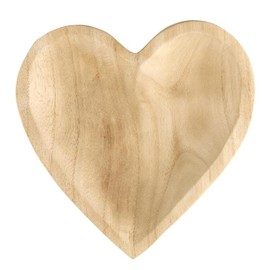 Santa Barbara Design Studio Valentine's Day Serving Dish Wooden Heart Bowl, 6" x 6" x 1", Paulownia Wood
