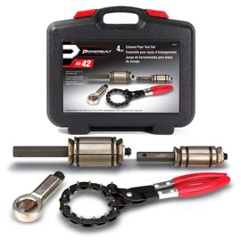 Powerbuilt 4 Piece Exhaust Pipe Tool Set, Repair Tailpipes, Expanders, Removing Dents, Chain Cutter, Nut Splitter, Import and Domestic Vehicles 648612