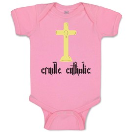 Baby Bodysuit Cradle Catholic Christian Jesus God Boy & Girl Baby Clothes Funny Cotton Soft Pink Design Only Newborn